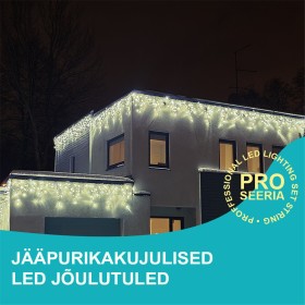 LED välis  Jääpurikad 180LED 0.8x3.8m Soe valge IP44