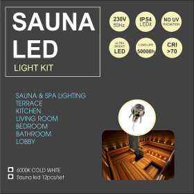 Sauna Led light 35° 6000K 12 tk/komplekt Hõbe