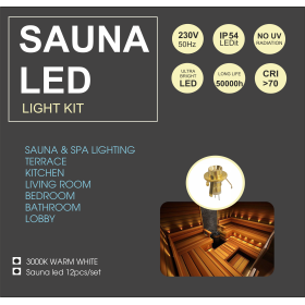 Sauna Led light 70° 3000K 12tk komplekt Kuld