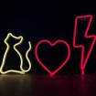 Abcled.ee - LED Neon lamp HEART red battery/USB