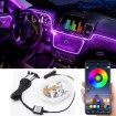 Car LED RGB Interior Decorative Light 12V fiiberoptic neon 6m IOS Android