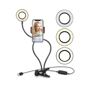 LED Ring Light for Professional Live Stream with Phone holder 800lm 5W DIM USB